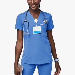 FIGS Catarina Scrub Top - Capri Blue (Small)